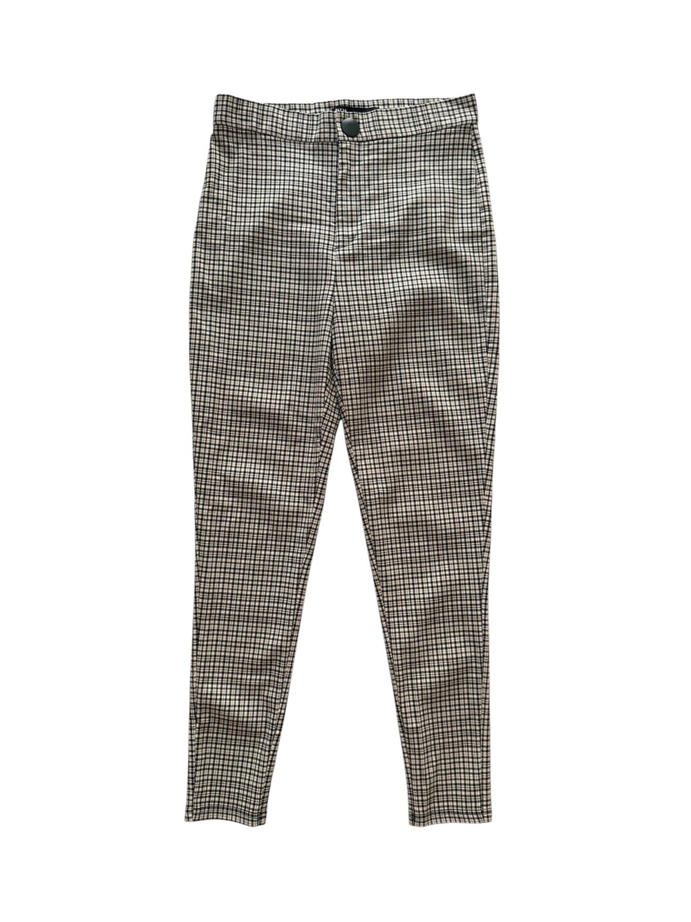ZARA | Green Checked Plaid Slim Fit Pants, Size M